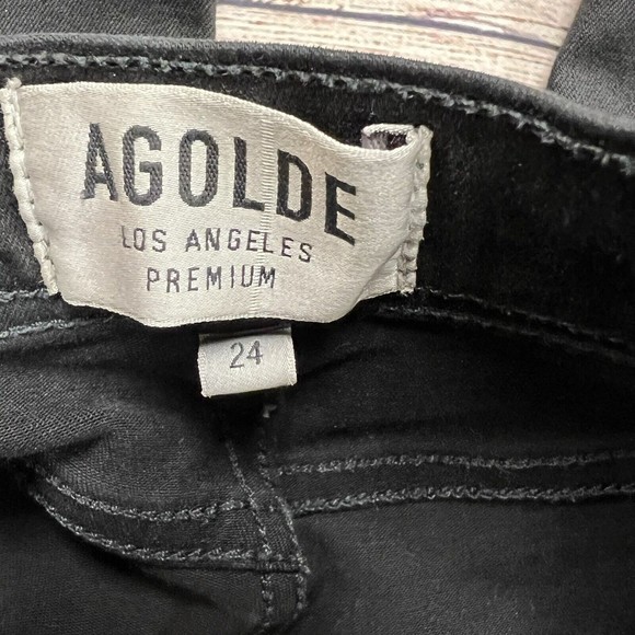 Agolde Roxanne Super High Rise In Jet Skinny Jeans Size 24 - Picture 6 of 12